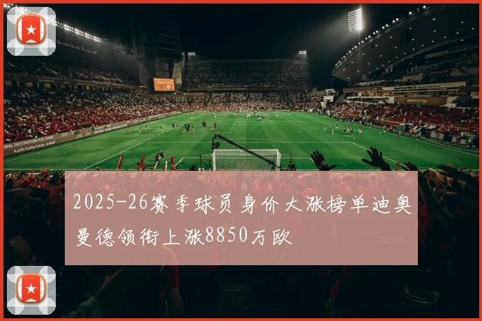 2025-26赛季球员身价大涨榜单迪奥曼德领衔上涨8850万欧